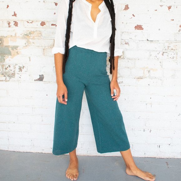 Diarte Aura Mottled Teal Knit Trouser - Picture 3 of 4